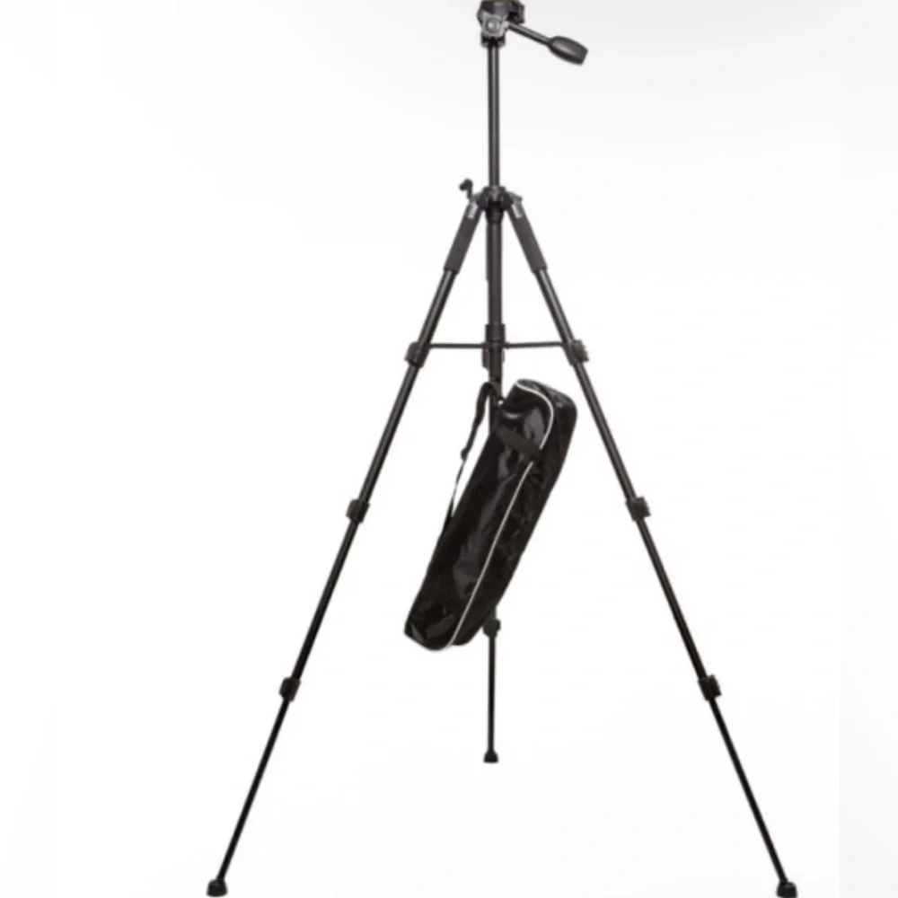 NIB AnywhereCart AC-TRPD-HA - Video/Photo Tripod with 3-Way Pan/Tilt Head & Bag